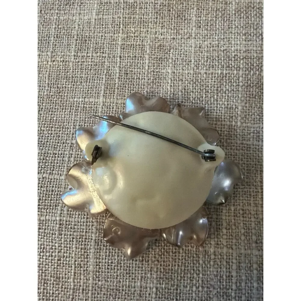Vintage Pearl & Petal Floral Brooch | Mid-Century Accessory
